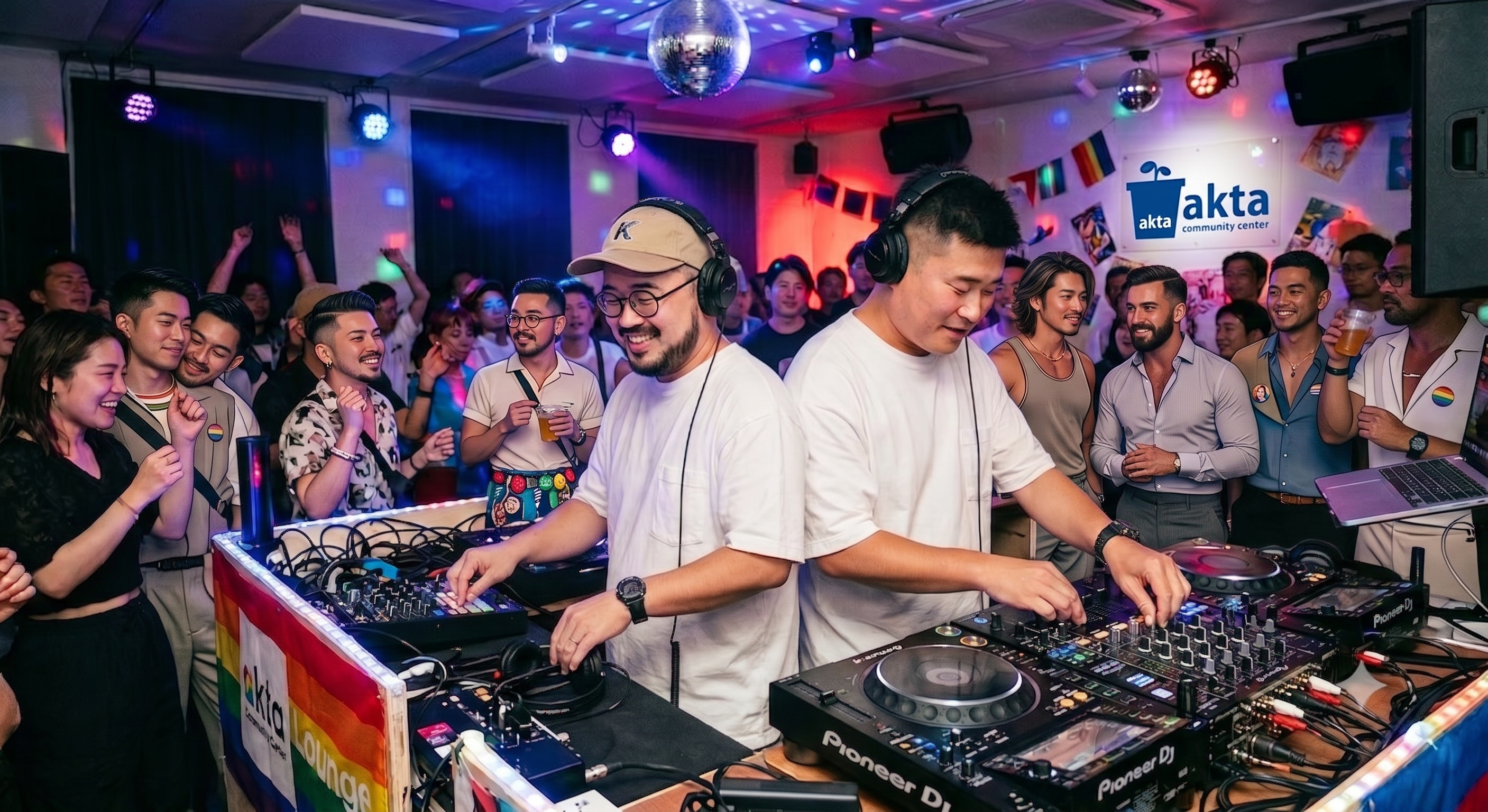 Community Center aktaラウンジタイムおじゅんとTAKEYUKIのDJプレイ